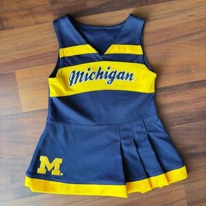 Kids Michigan Wolverines Cheerleader Dress Size 18M Navy Yellow